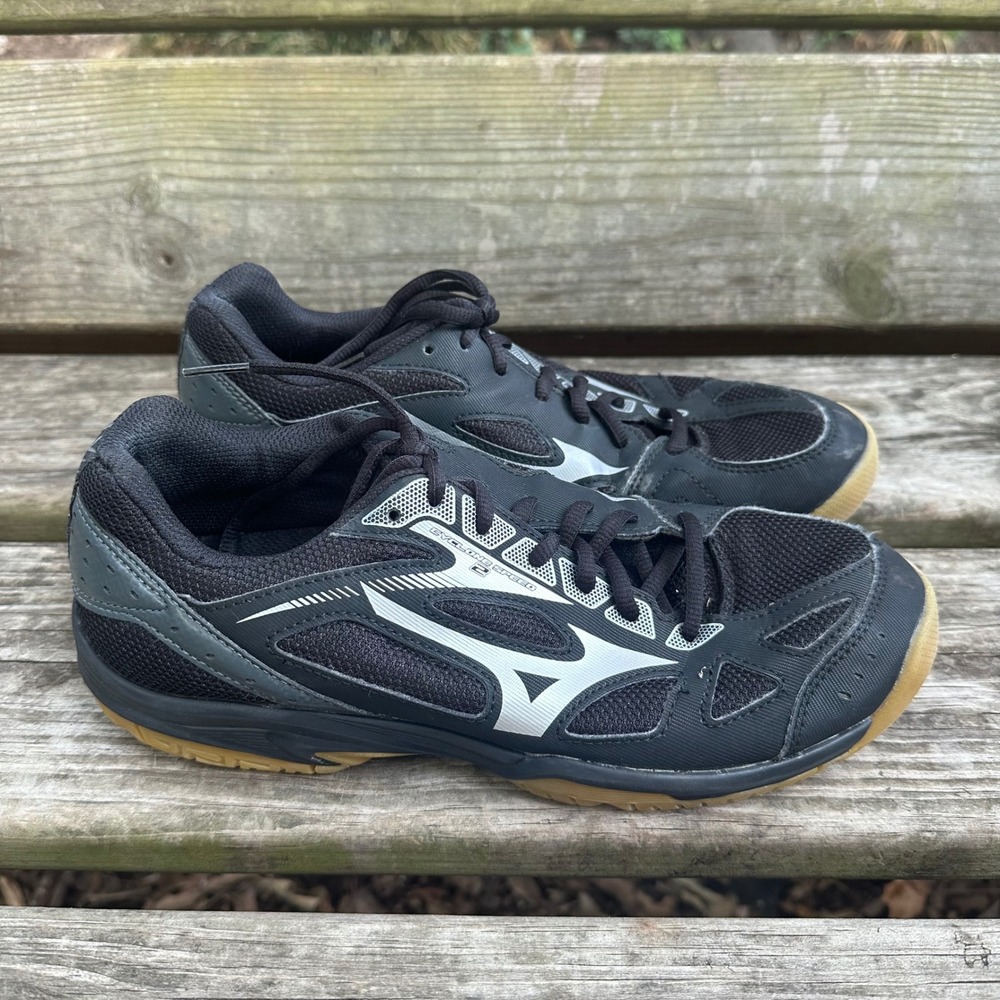 Mizuno Cyclone Speed 2 Women Black Silver Indoor Court Volleyball Shoes Size 9